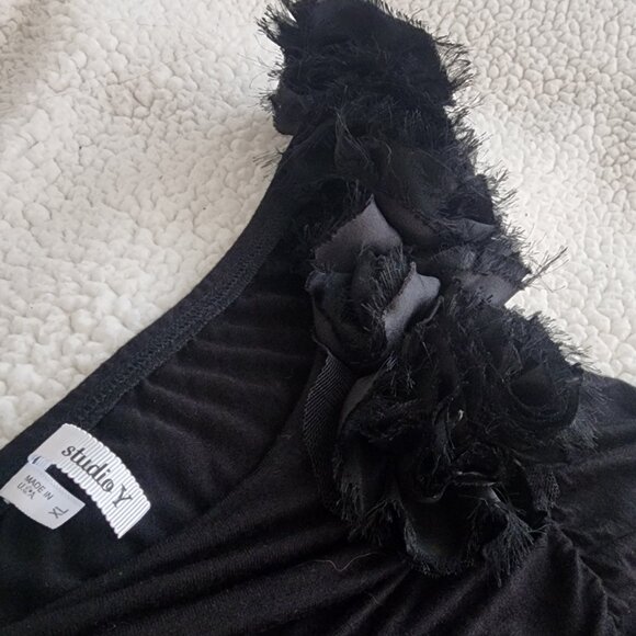 XL Studio Y Black One Shoulder Dress - Sized XL - Picture 2 of 4